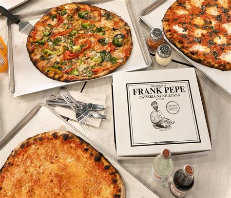 Frank pepe pizzeria napoletana. Frank Pepe Pizzeria Napoletana. starstarstarstarstar_border. 4.0 - 144 reviews. Rate your experience! $$ • Pizza, Salad, Pet Friendly. Hours: 11AM - 10PM. 7101 Democracy Blvd, Bethesda. (301) 304-7373. Menu Order Online Reserve. 