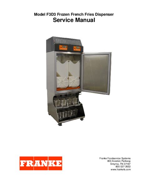 Franke frozen fry dispenser service manual. - Australian good food and travel guide.