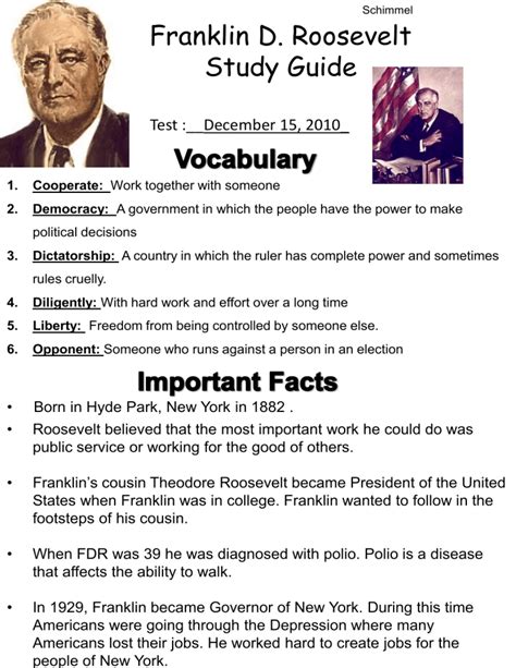 Franklin D. Roosevelt Study Guide: Brief Overview - SparkNotes