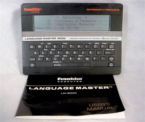 Franklin Language Master 3000 Electronic Dictionary & Thesaurus Lm ...