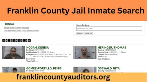 Franklin county jail inmate search.  Utilize the online information system ...