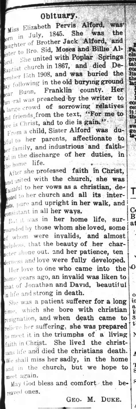 Franklin times louisburg nc obituaries. The Franklin times. (Louisburg, N.C.) 1870-current, December 30, 1969, Image 1, presented by the North Carolina Digital Heritage Center in partnership with Louisburg College and University of North Carolina at Chapel Hill and State Archives of North Carolina. 