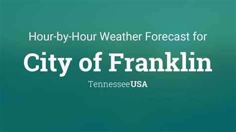 Find the most current and reliable hourly weather forecasts, storm alerts, reports and information for Franklin, TN, US with The Weather Network.. 