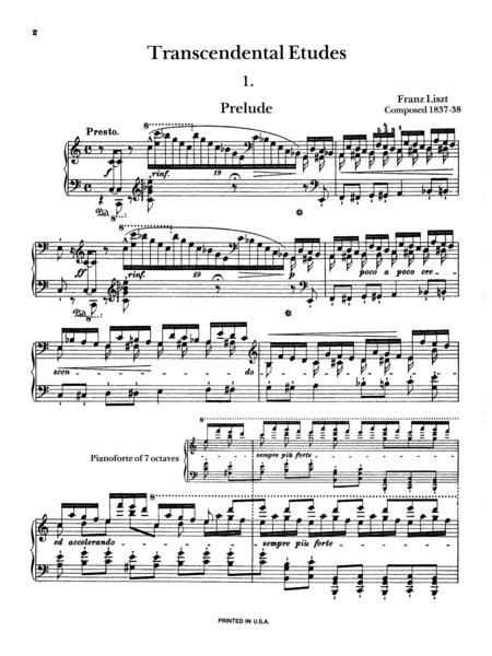The Transcendental Études (French: Études d'exécution transcendante), S.139, are a series of twelve compositions for piano by Franz Liszt. They were published in 1852 as a revision of an 1837 series, which in turn were the elaboration of a set of studies written in 1826. Transcendental Étude No. 8 in C minor "Wilde Jagd" (Wild Hunt) is the ...