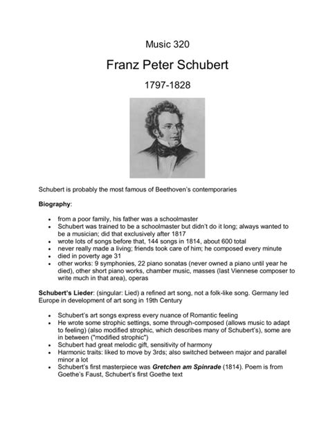 Franz peter schubert biography summary form