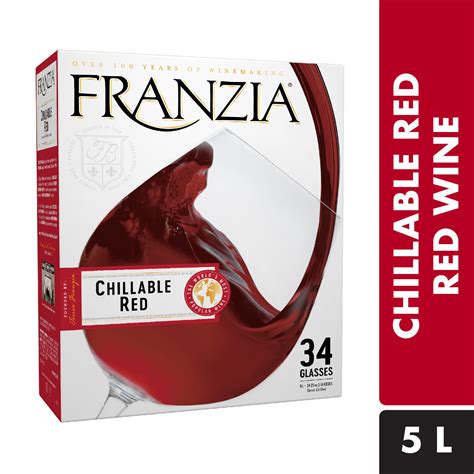Franzia chillable red. A light-bodied red that is made to be served chilled. More body and flavor than blush wine, softer than traditional red wines. Pairs well with lighter foods. — Winemaker's notes. 