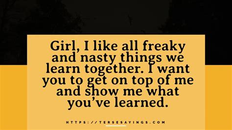 Freaky sayings for her. Being Freaky Quotes & Sayings . Showing search results for "Being Freaky" sorted by relevance. 48 matching entries found. Related Topics. Freaky Being Insecure Insecurity Emotions. QUOTES. Let's get freaky now, let's get fu..ing freaky now. Brokencyde. 36 Likes. Freaky quotes. Sponsored Links. 