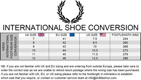 Fred Perry Shoes Size Chart A Visual Reference of Charts Chart Master
