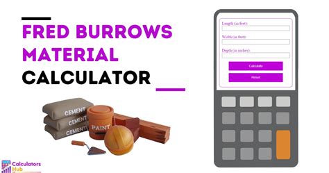 Fred burrows material calculator. Material Calculator. Calculate the amount of material you'll need for an upcoming project. Lester Brothers stocks various types of gravel, top soil, compost ... 