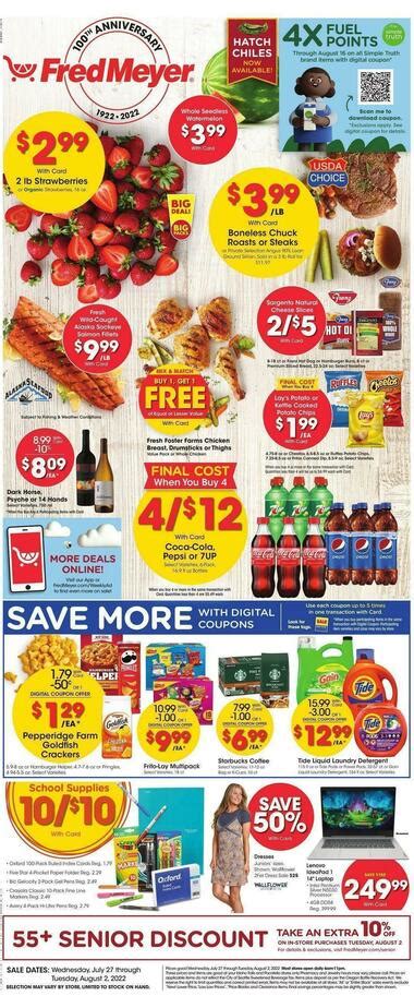 On this page you will find all the up-to-date information about Fred Meyer Chinden & Linder, Meridian, ID, including the hours of business, address description, contact number, and additional details. ... Weekly Ad & Flyer Fred Meyer. Active. Fred Meyer; Wed 05/22 - Tue 05/28/24; View Offer. Active. Fred Meyer General Merchandise; Wed 05/22 .... 