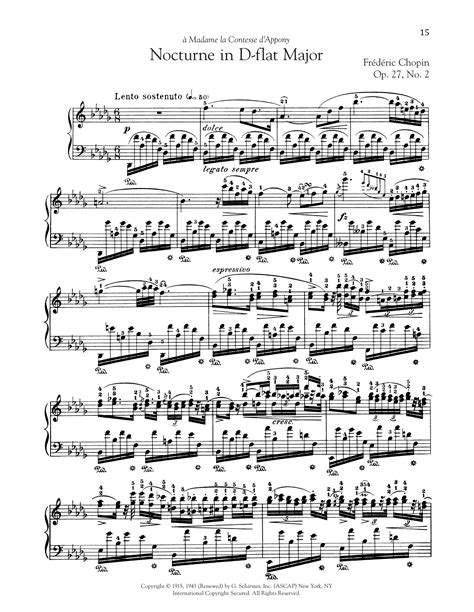 Frederic Chopin Nocturne, Op. 27, No. 2 sheet music