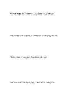 Frederick Douglass Study Guide Answer Key