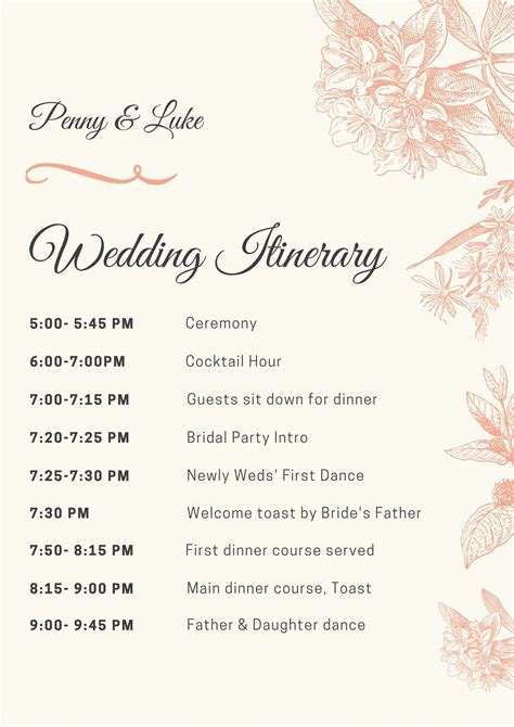 Free, custom printable wedding program templates …