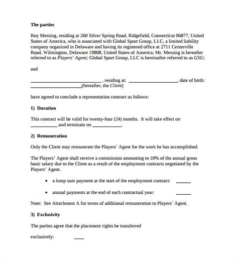 Free 10 Agent Contract Samples And Templates In Pdf Ms Word Google Docs Pages