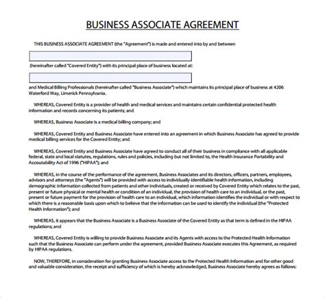 Free 10 Sample Business Associate Agreement Templates In Pdf Ms Word Google Docs Pages