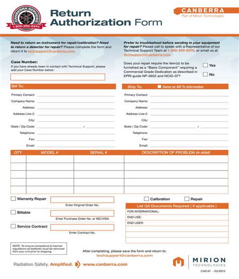 Free 10 Sample Return Authorization Forms In Ms Word Pdf Excel Gambaran