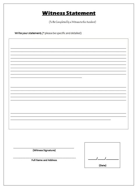 Free 10 Sample Witness Statement Forms In Pdf Ms Word Excel