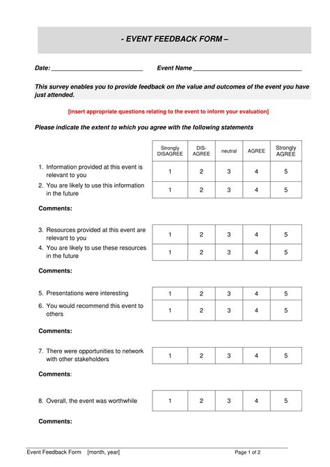 Free 11 Sample Feedback Forms In Ms Word