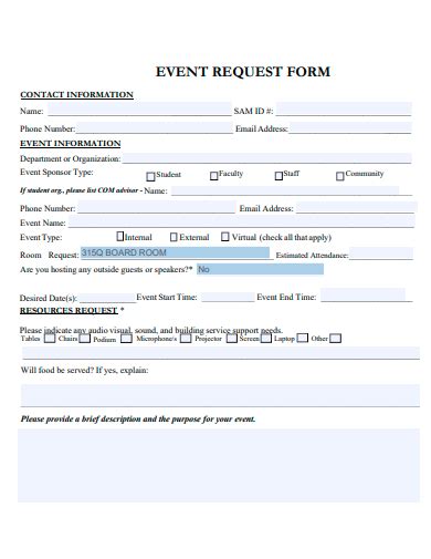 Free 12+ Event Request Forms In Pdf Ms Word regarding Event Survey