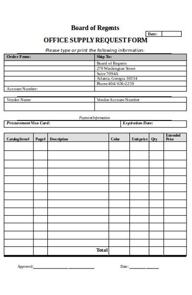 Free 12 Supply Request Forms In Pdf Ms Word Excel