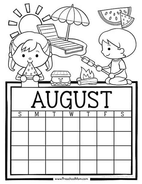 Free 12Month set of Calendar for students to Write and Color. This set