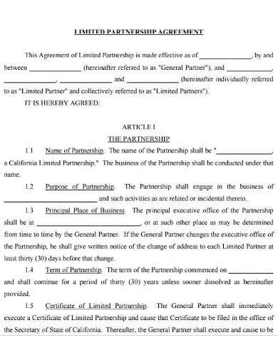 Free 15 Limited Partnership Agreement Samples In Ms Word Pages Google Docs Pdf