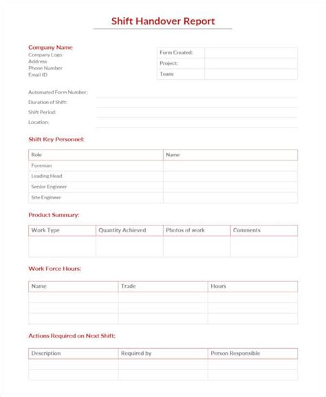 Free 17 Sample Handover Reports In Pdf Ms Word Google Docs Pages