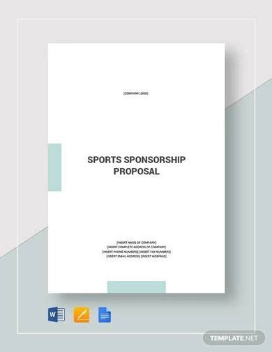 Free 17 Sample Sponsorship Proposal Templates In Google Docs Ms Word Pages Pdf
