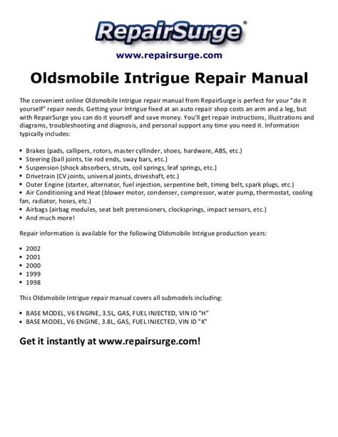 Free 2002 olds intrigue repair manual. - Manuale del volume dell'economia dello sviluppo 2.