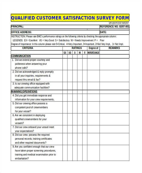 Free 21 Survey Forms In Excel