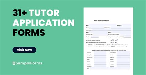 Free 31 Tutor Application Forms In Pdf Ms Word