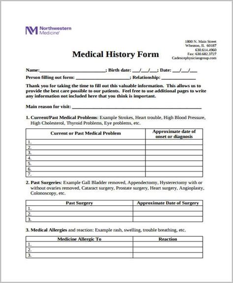 Free 36 Medical Forms In Pdf Ms Word Excel