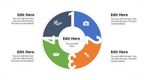Free 4 Step Numbered Circular Infographic Diagram Slidemodel