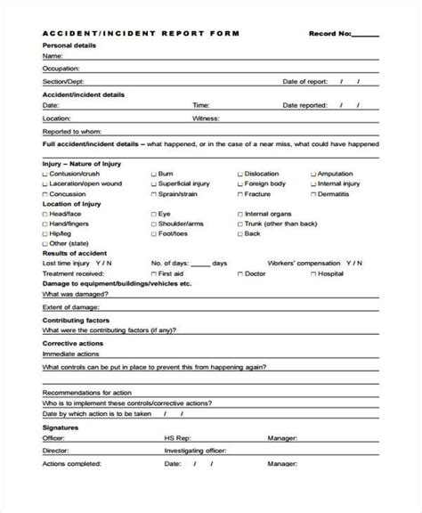 Free 42 Incident Report Forms In Pdf Ms Word Excel