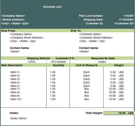 Free 44  Packing List Templates PDF DOC Excel