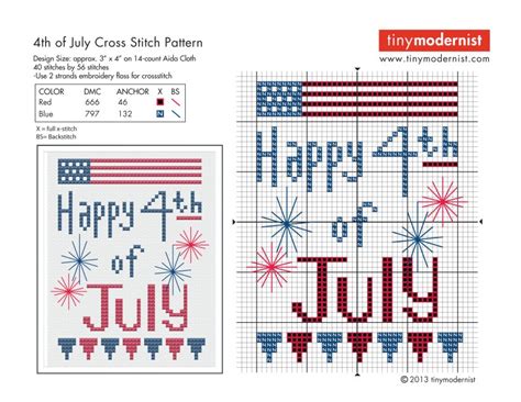 Free 4th Of July Cross Stitch Patterns