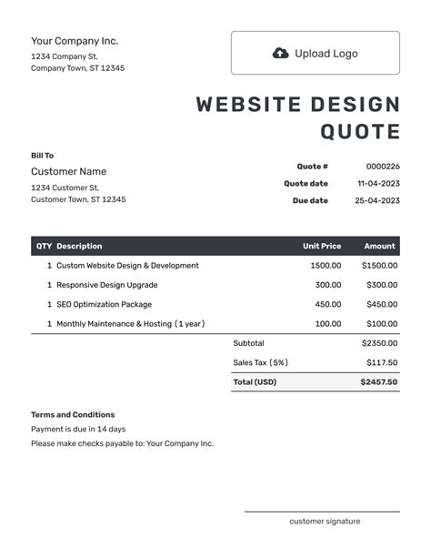 Free 6 Sample Web Design Quote Templates In Pdf