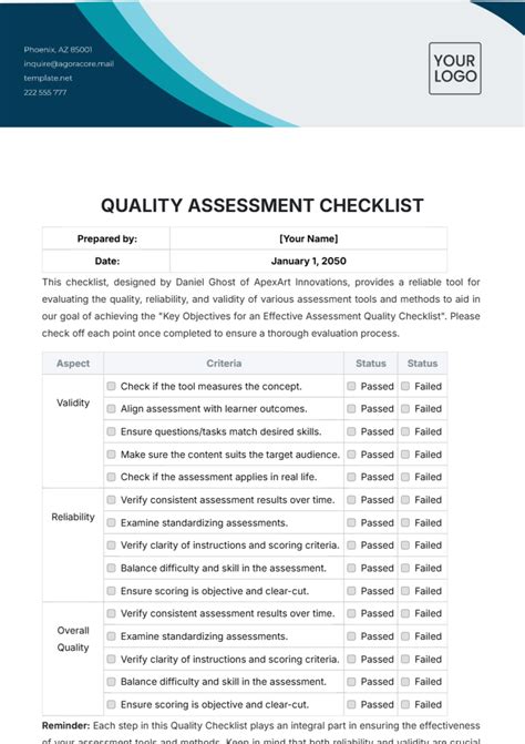 Free 7 Quality Checklist Examples Samples In Pdf Examples