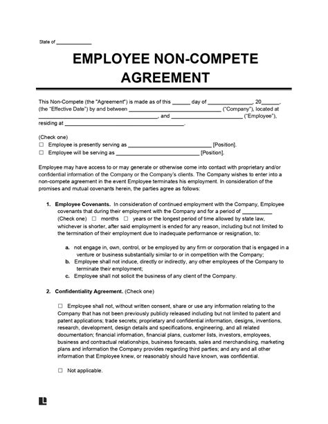 Free 8 Sample Non Compete Agreement Forms In Pdf Ms Word