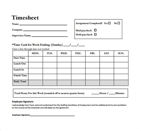 Free 8 Sample Time Card Calculators In Pdf