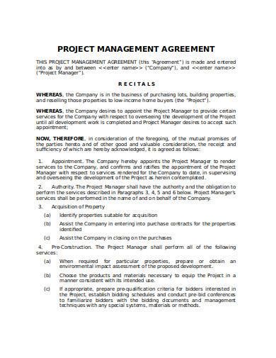 Free 9 Project Management Agreement Samples In Doc Pdf