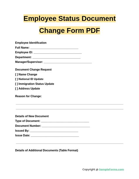 Free 9 Sample Employee Status Change Forms In Pdf Ms Word Excel