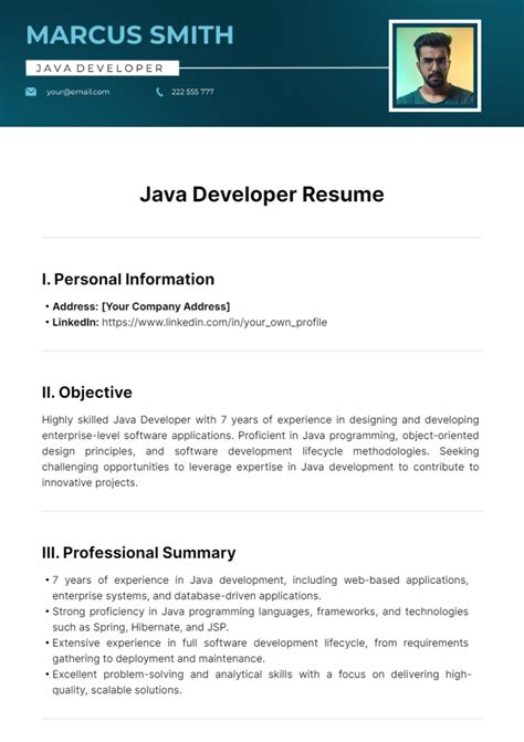 Free 9 Sample Java Developer Resume Templates In Pdf Psd Ms Word Pages