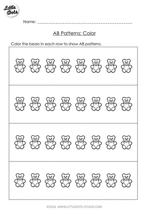 Free AB Pattern Worksheet for PreK. Create your own AB Patterns using