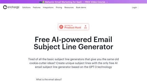 Free AI Email Subject Line Generator – Encharge