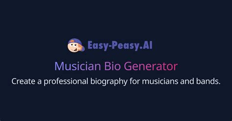 Free AI Musician Bio Generator -