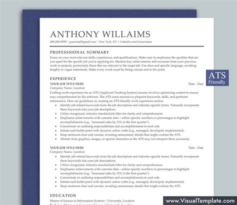 Free ATSfriendly smart CV template in Microsoft Word format CV