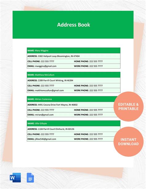 Free Address Book Label Template In Google Docs