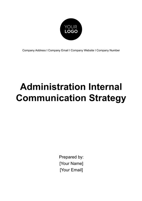 Free Administration Internal Communication Strategy Template Edit