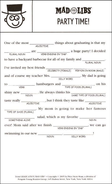 Free Adult Mad Libs